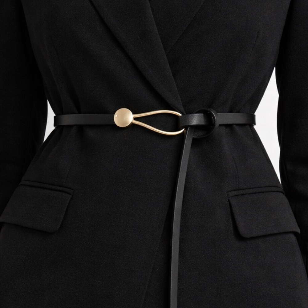Gold Loop Pull Thru Skinny Belt
